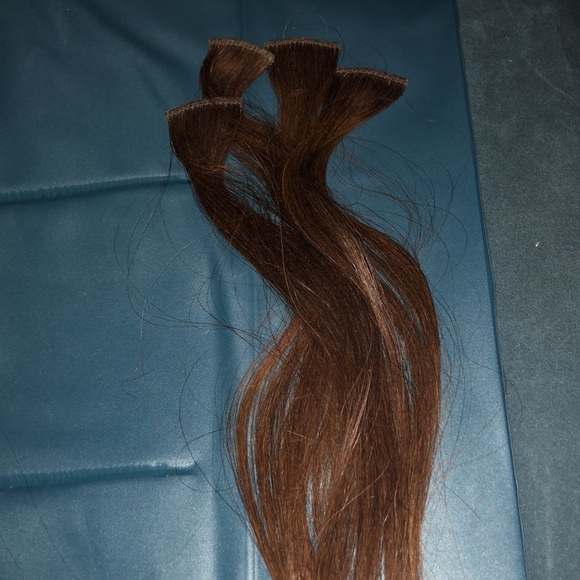 Real Hair clip in extensions Burnette Auburn colored - Picture 4 of 15